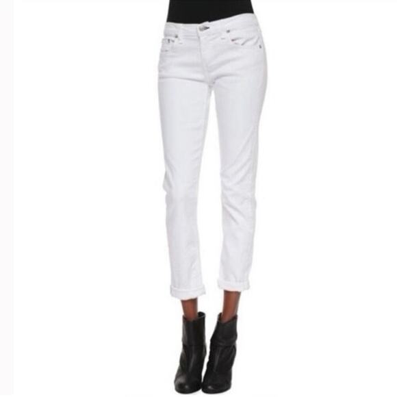 Rag & Bone Dre Low Rise Slim Boyfriend Jean Size 26 White Denim - Picture 1 of 12